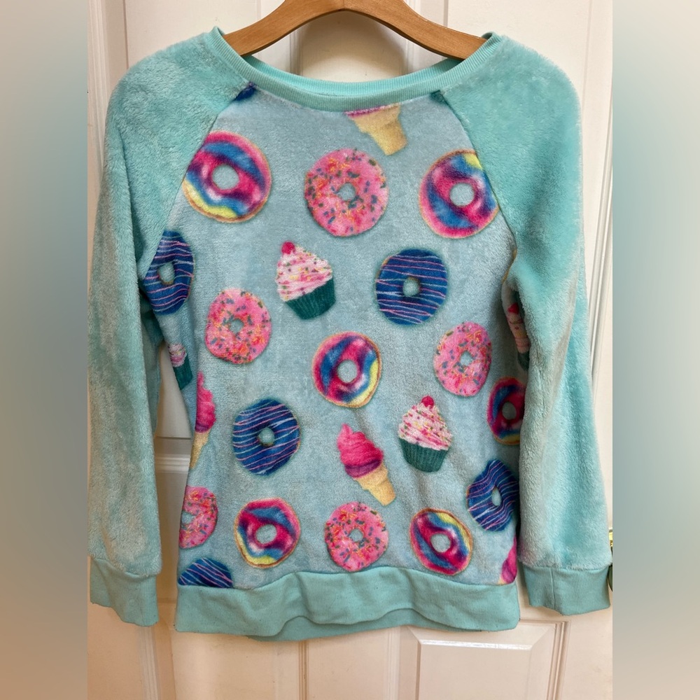 Justice Aqua Donut and Cupcake Sweater
